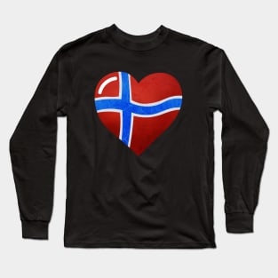 Flag of Norway in a shape of heart Long Sleeve T-Shirt